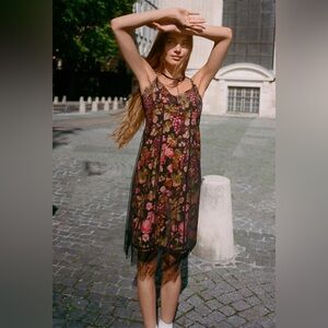 Maeve Floral Fruit Mesh Slip Dress